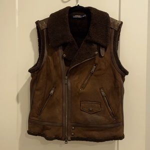 Ralph Lauren real Suede & lamb lined vest